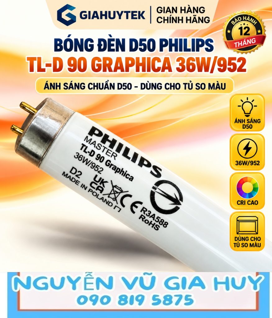 Bóng đèn D50 Philips MASTER TL-D 90 Graphica 36W/952 - Nguyễn Vũ Gia Huy